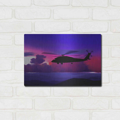 Luxe Metal Art 'Helicopter' by Ata Alishahi, Metal Wall Art,16x12