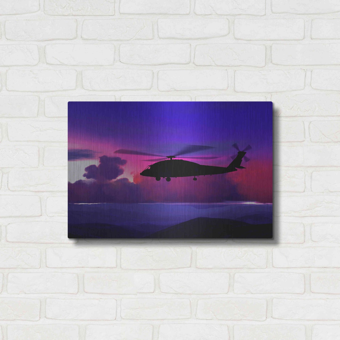 Luxe Metal Art 'Helicopter' by Ata Alishahi, Metal Wall Art,24x16