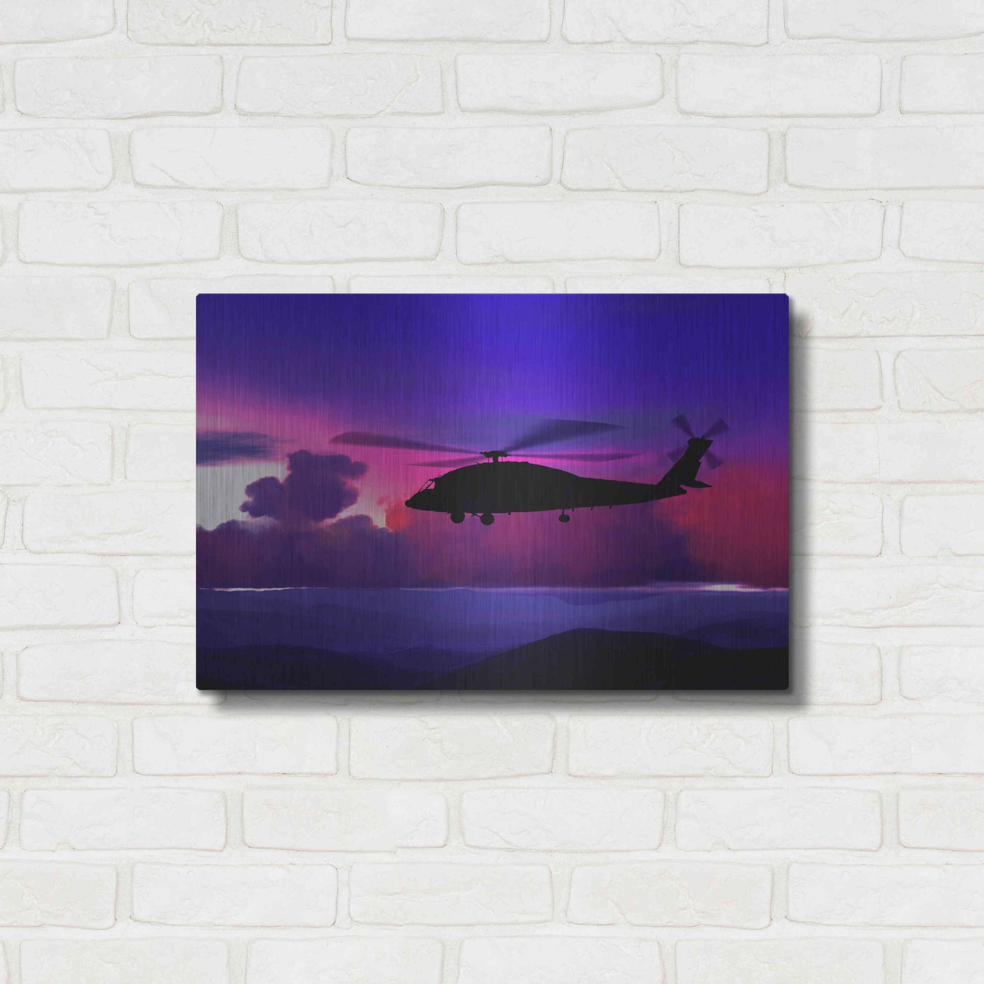Luxe Metal Art 'Helicopter' by Ata Alishahi, Metal Wall Art,24x16