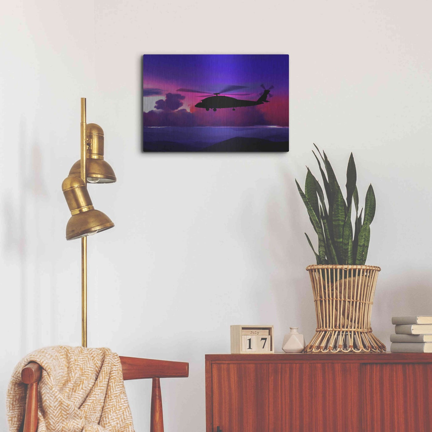 Luxe Metal Art 'Helicopter' by Ata Alishahi, Metal Wall Art,24x16