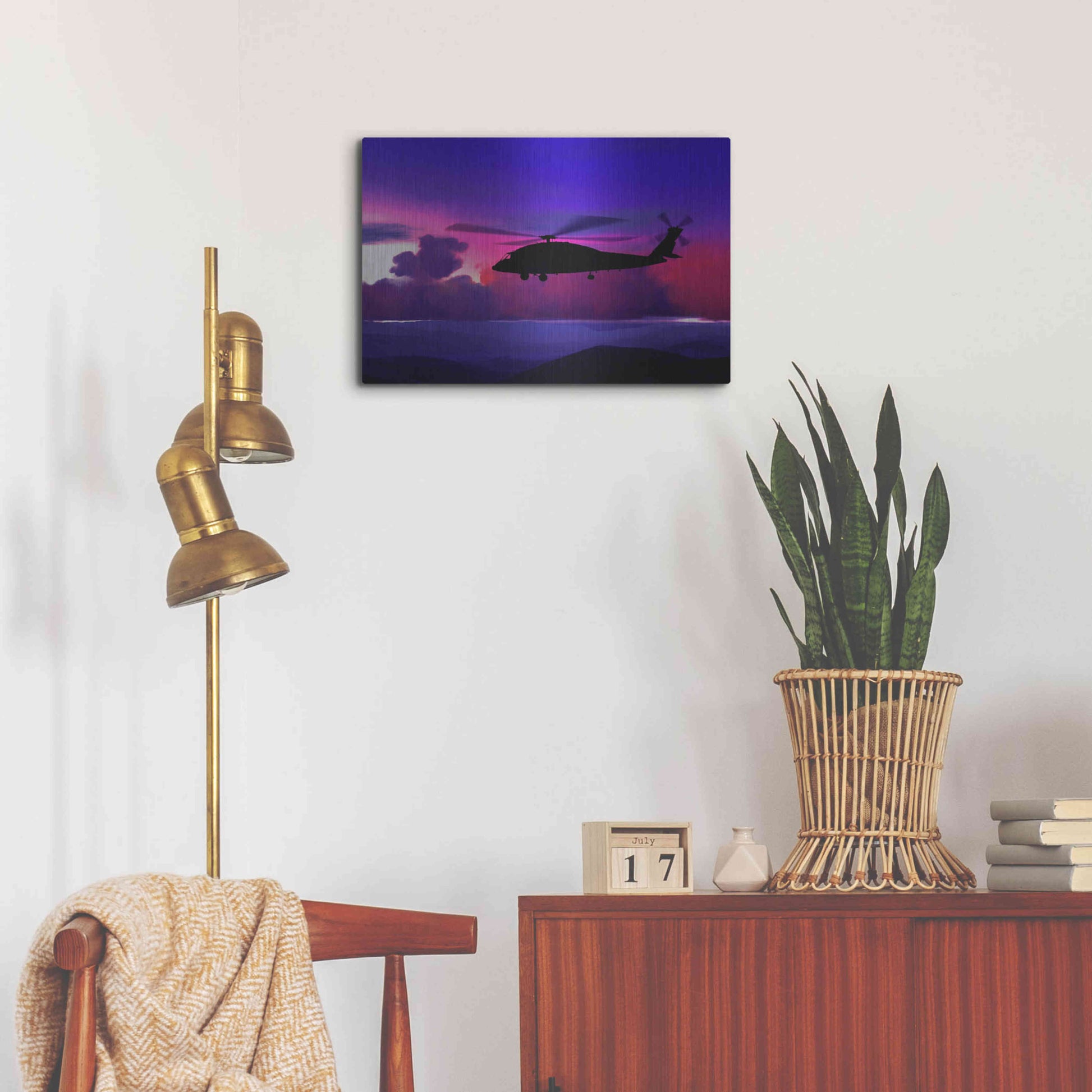 Luxe Metal Art 'Helicopter' by Ata Alishahi, Metal Wall Art,24x16