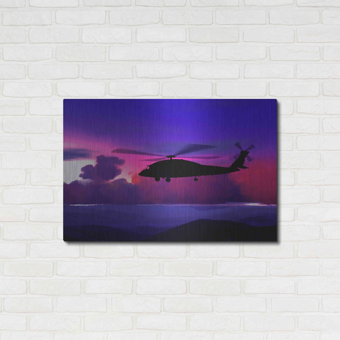 Luxe Metal Art 'Helicopter' by Ata Alishahi, Metal Wall Art,36x24