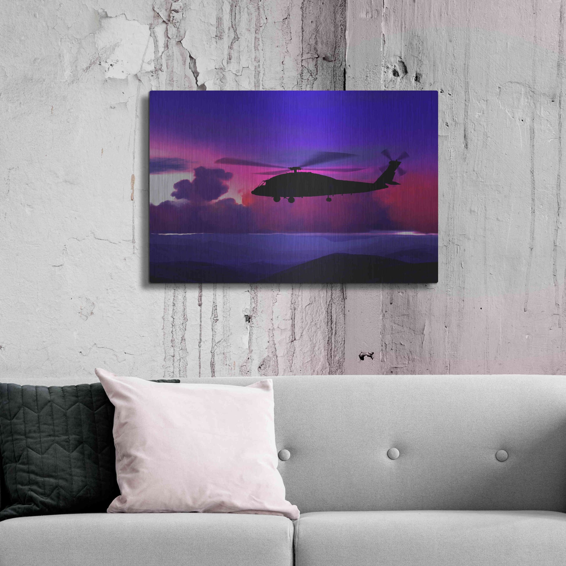 Luxe Metal Art 'Helicopter' by Ata Alishahi, Metal Wall Art,36x24