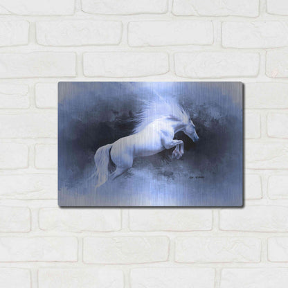 Luxe Metal Art 'White Horse' by Ata Alishahi, Metal Wall Art,16x12