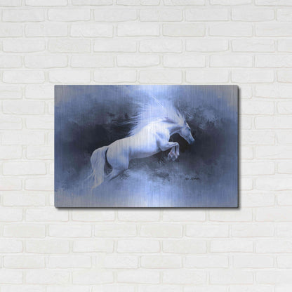 Luxe Metal Art 'White Horse' by Ata Alishahi, Metal Wall Art,36x24