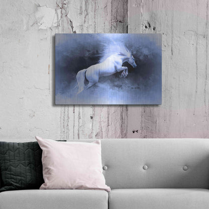 Luxe Metal Art 'White Horse' by Ata Alishahi, Metal Wall Art,36x24