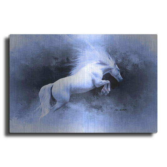 Luxe Metal Art 'White Horse' by Ata Alishahi, Metal Wall Art