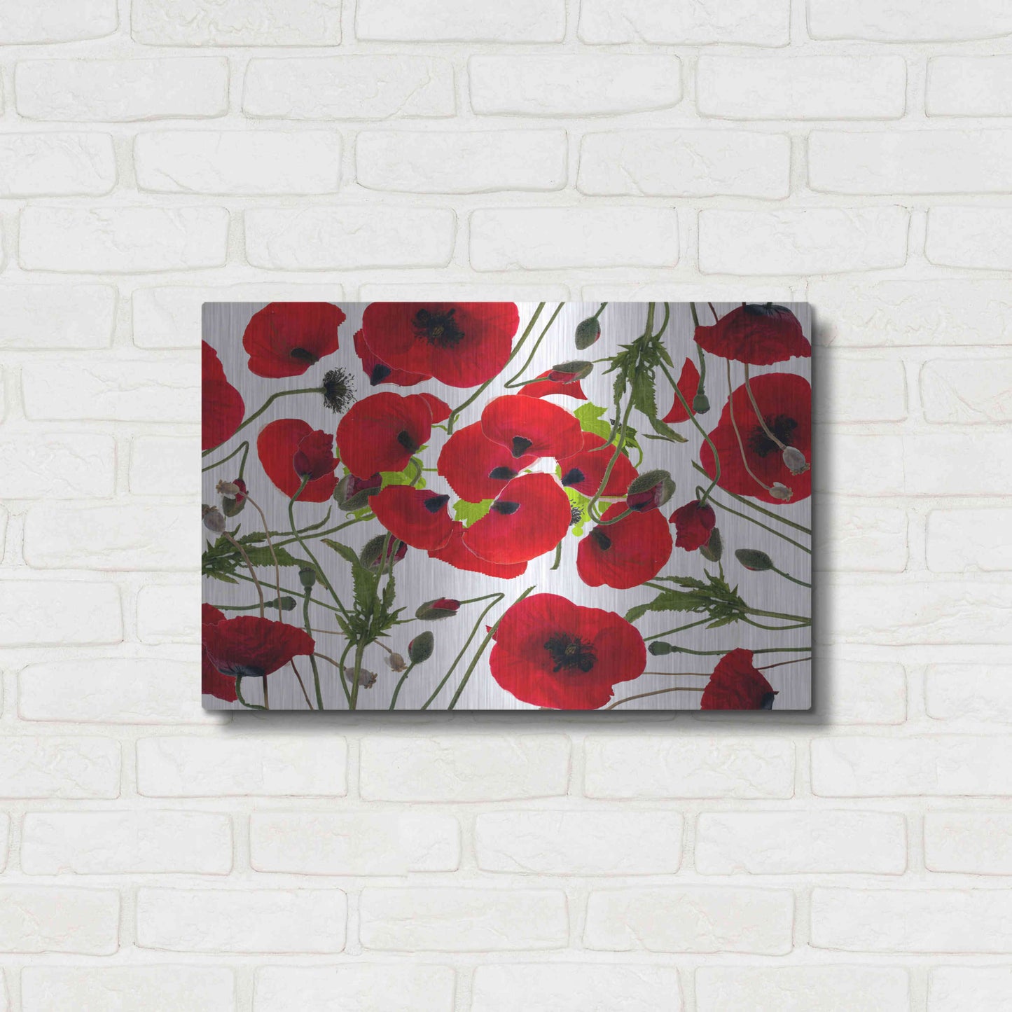 Luxe Metal Art 'Poppy Flower' by Ata Alishahi, Metal Wall Art,24x16