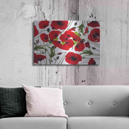 Luxe Metal Art 'Poppy Flower' by Ata Alishahi, Metal Wall Art,36x24