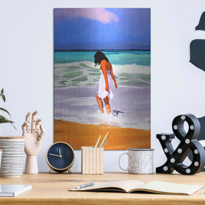 Luxe Metal Art 'Beach Day' by Ata Alishahi, Metal Wall Art,12x16