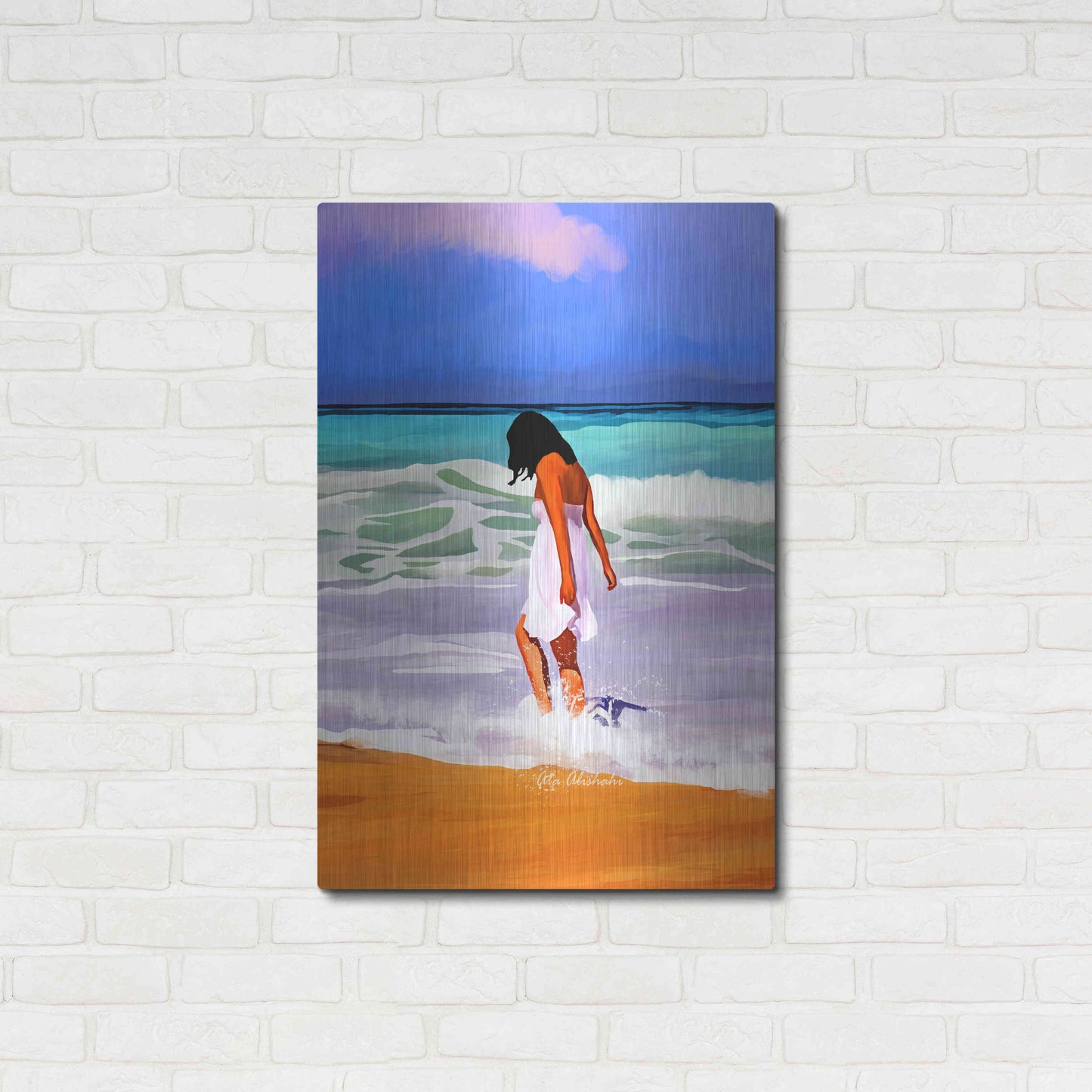 Luxe Metal Art 'Beach Day' by Ata Alishahi, Metal Wall Art,24x36