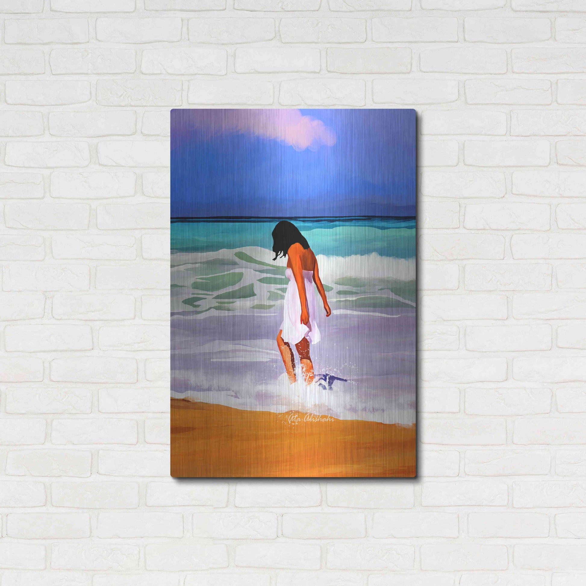 Luxe Metal Art 'Beach Day' by Ata Alishahi, Metal Wall Art,24x36