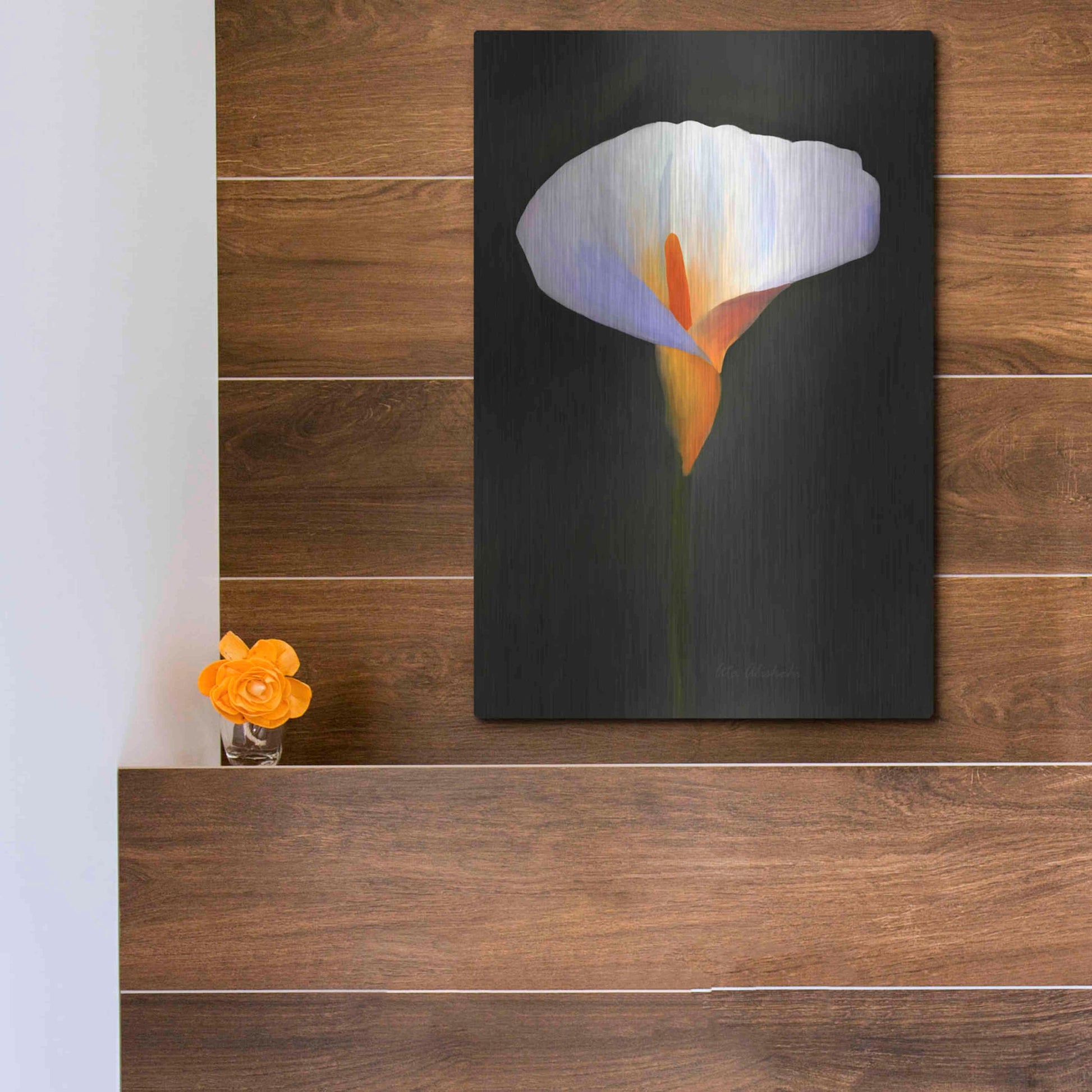 Luxe Metal Art 'Beautiful Flower' by Ata Alishahi, Metal Wall Art,12x16