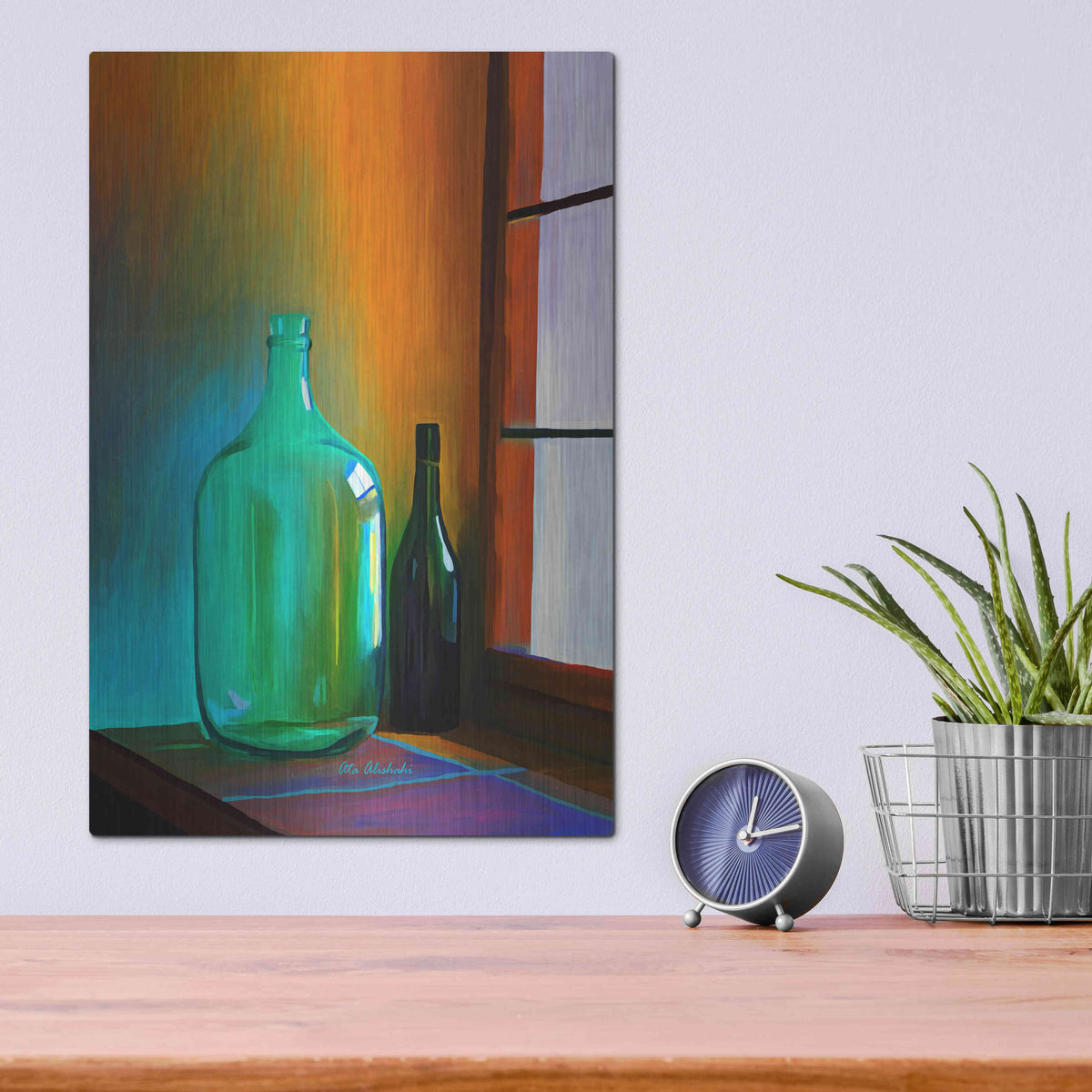 Luxe Metal Art 'Big Bottle' by Ata Alishahi, Metal Wall Art,12x16