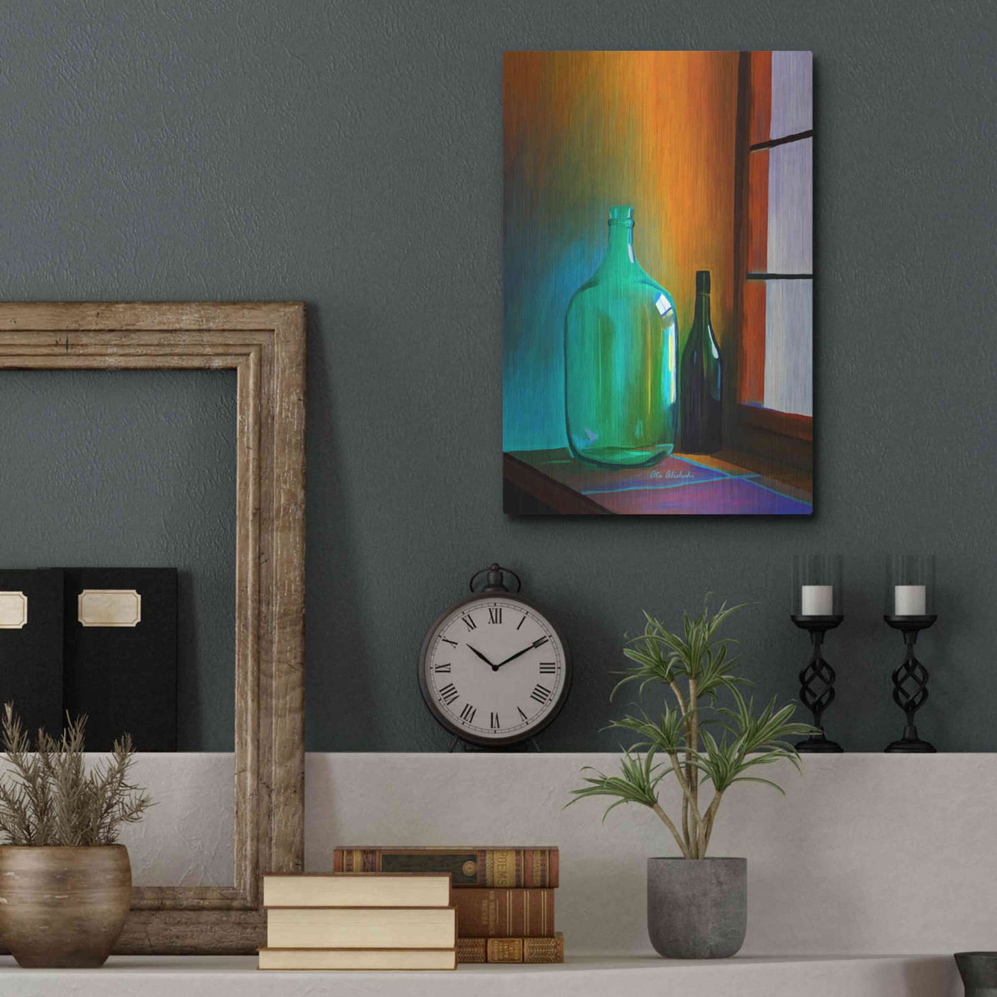 Luxe Metal Art 'Big Bottle' by Ata Alishahi, Metal Wall Art,12x16