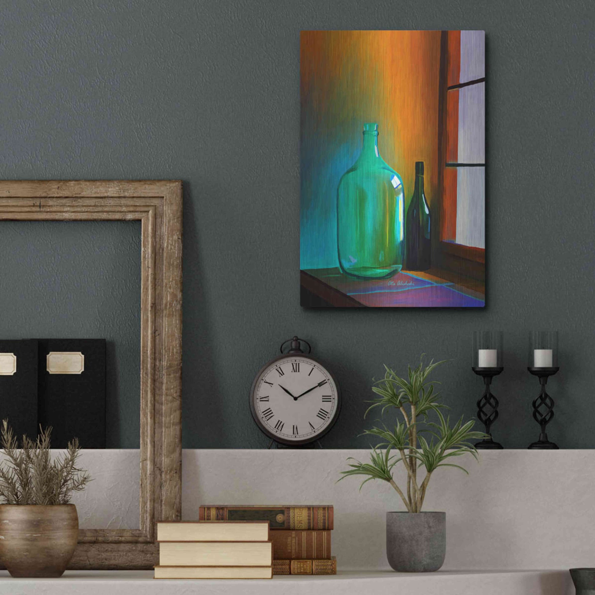 Luxe Metal Art 'Big Bottle' by Ata Alishahi, Metal Wall Art,12x16