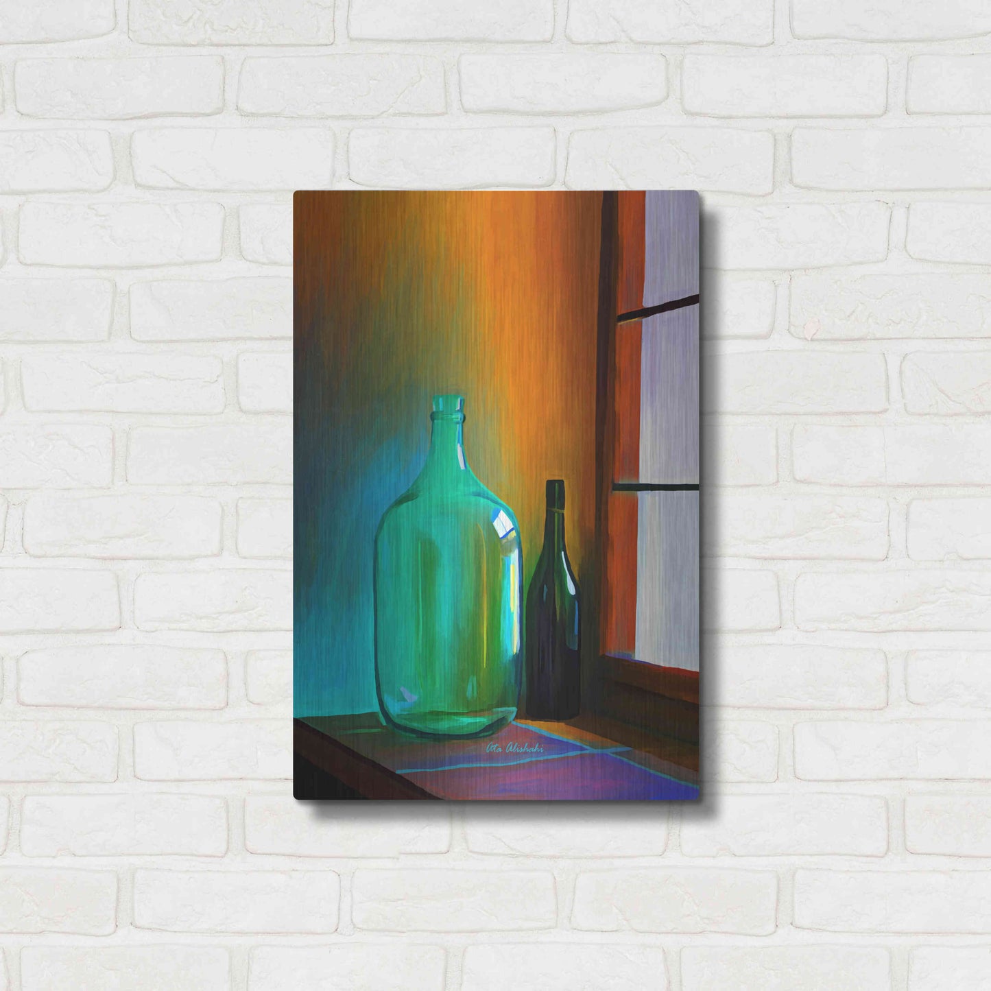 Luxe Metal Art 'Big Bottle' by Ata Alishahi, Metal Wall Art,16x24