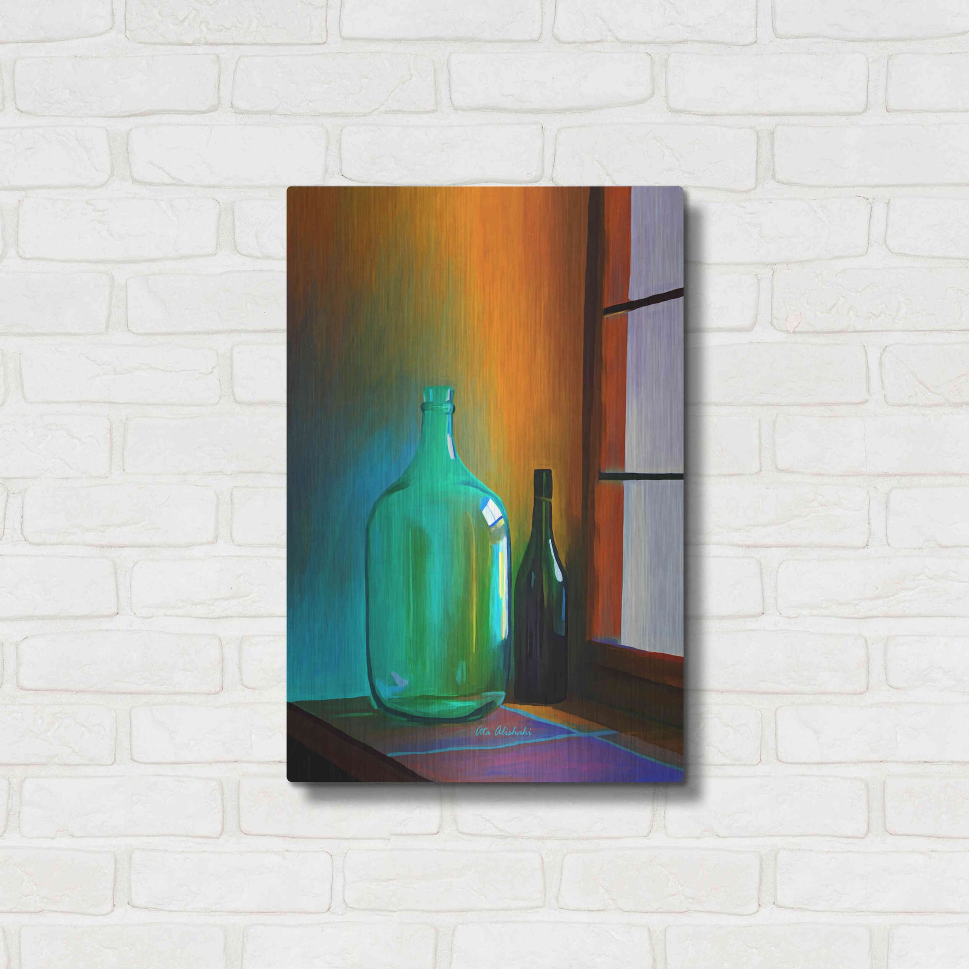 Luxe Metal Art 'Big Bottle' by Ata Alishahi, Metal Wall Art,16x24