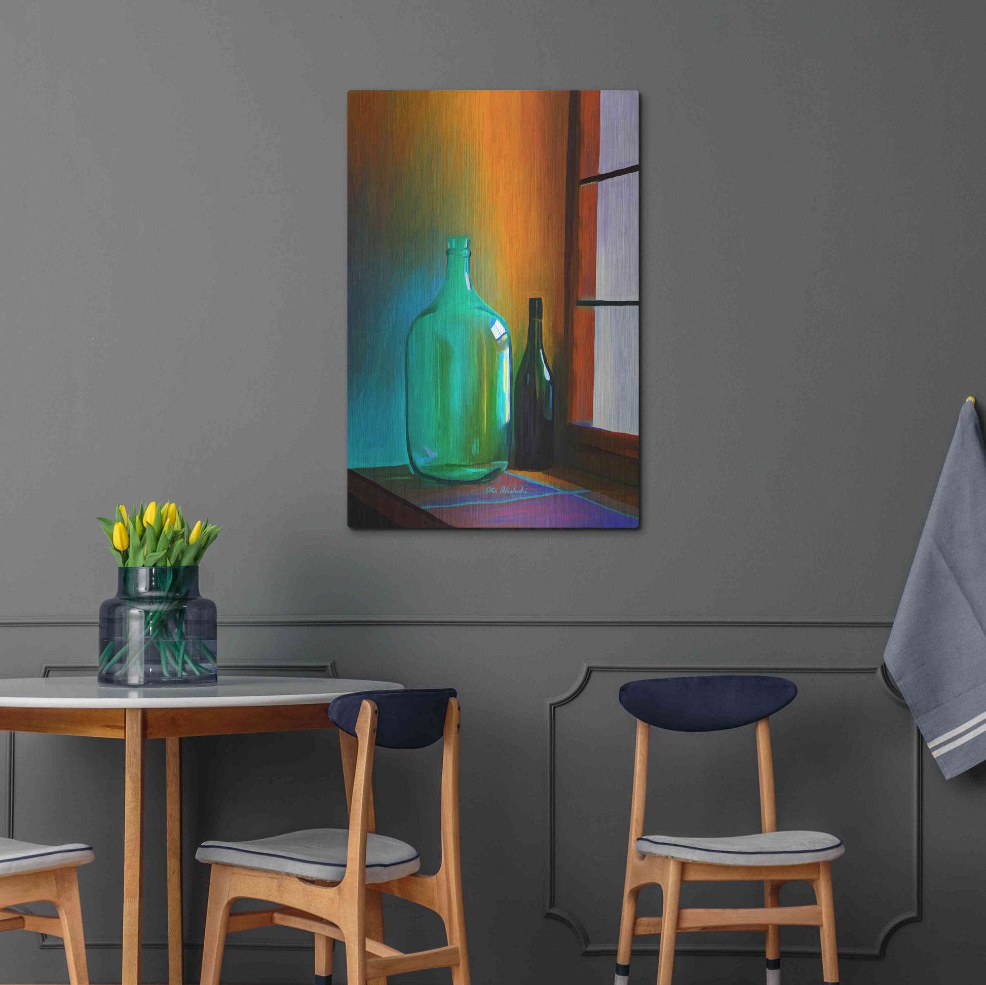 Luxe Metal Art 'Big Bottle' by Ata Alishahi, Metal Wall Art,24x36