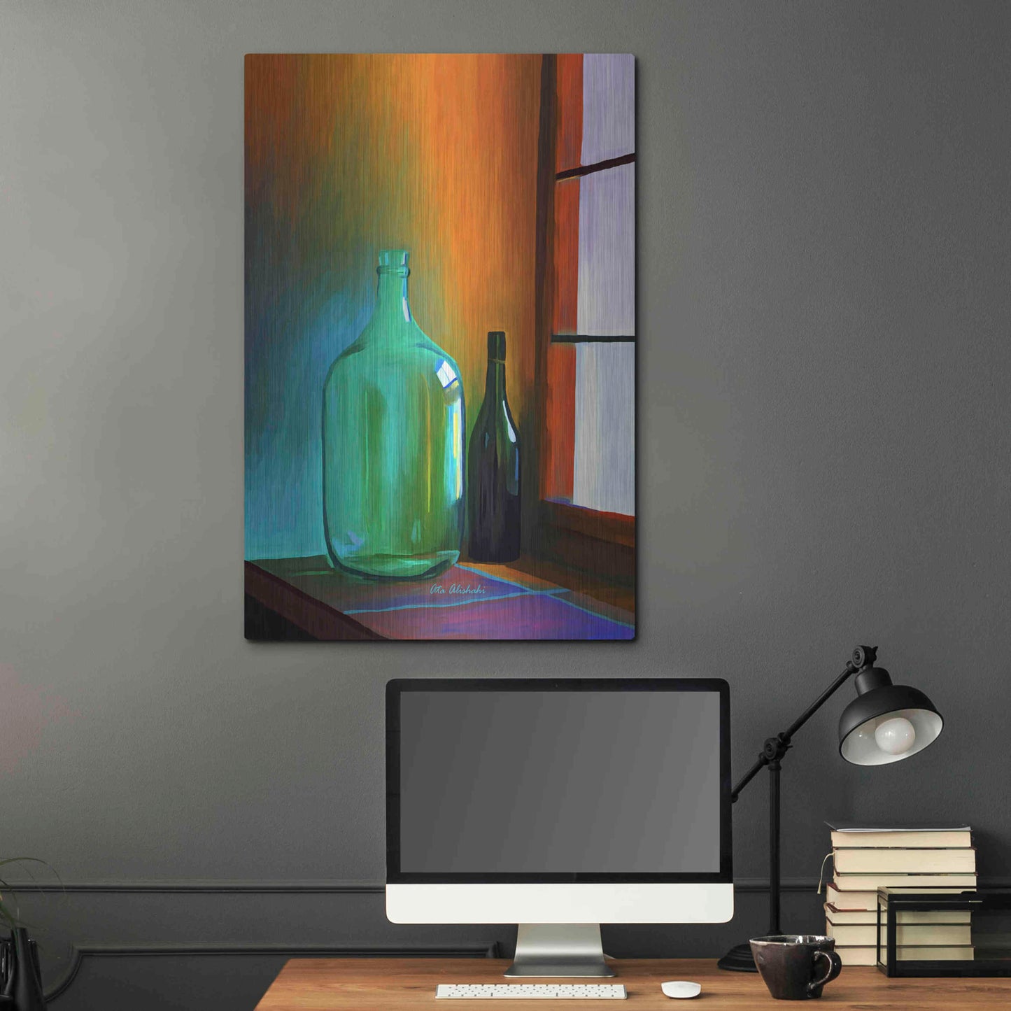 Luxe Metal Art 'Big Bottle' by Ata Alishahi, Metal Wall Art,24x36