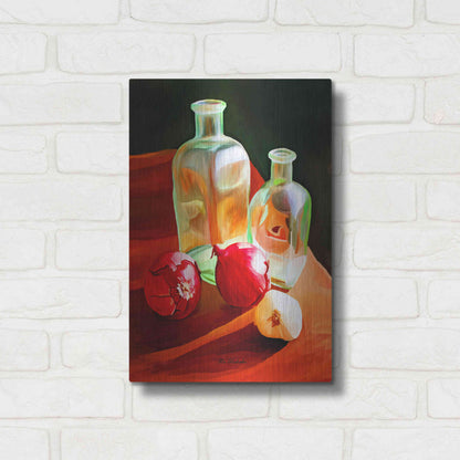 Luxe Metal Art 'Bottles And Onion' by Ata Alishahi, Metal Wall Art,12x16