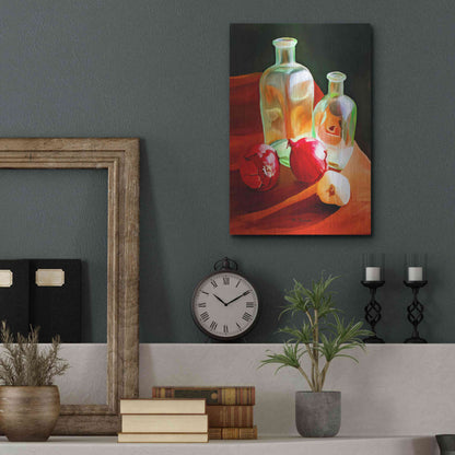 Luxe Metal Art 'Bottles And Onion' by Ata Alishahi, Metal Wall Art,12x16