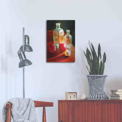 Luxe Metal Art 'Bottles And Onion' by Ata Alishahi, Metal Wall Art,16x24