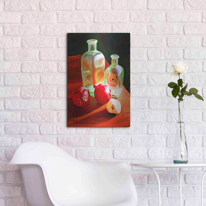 Luxe Metal Art 'Bottles And Onion' by Ata Alishahi, Metal Wall Art,16x24