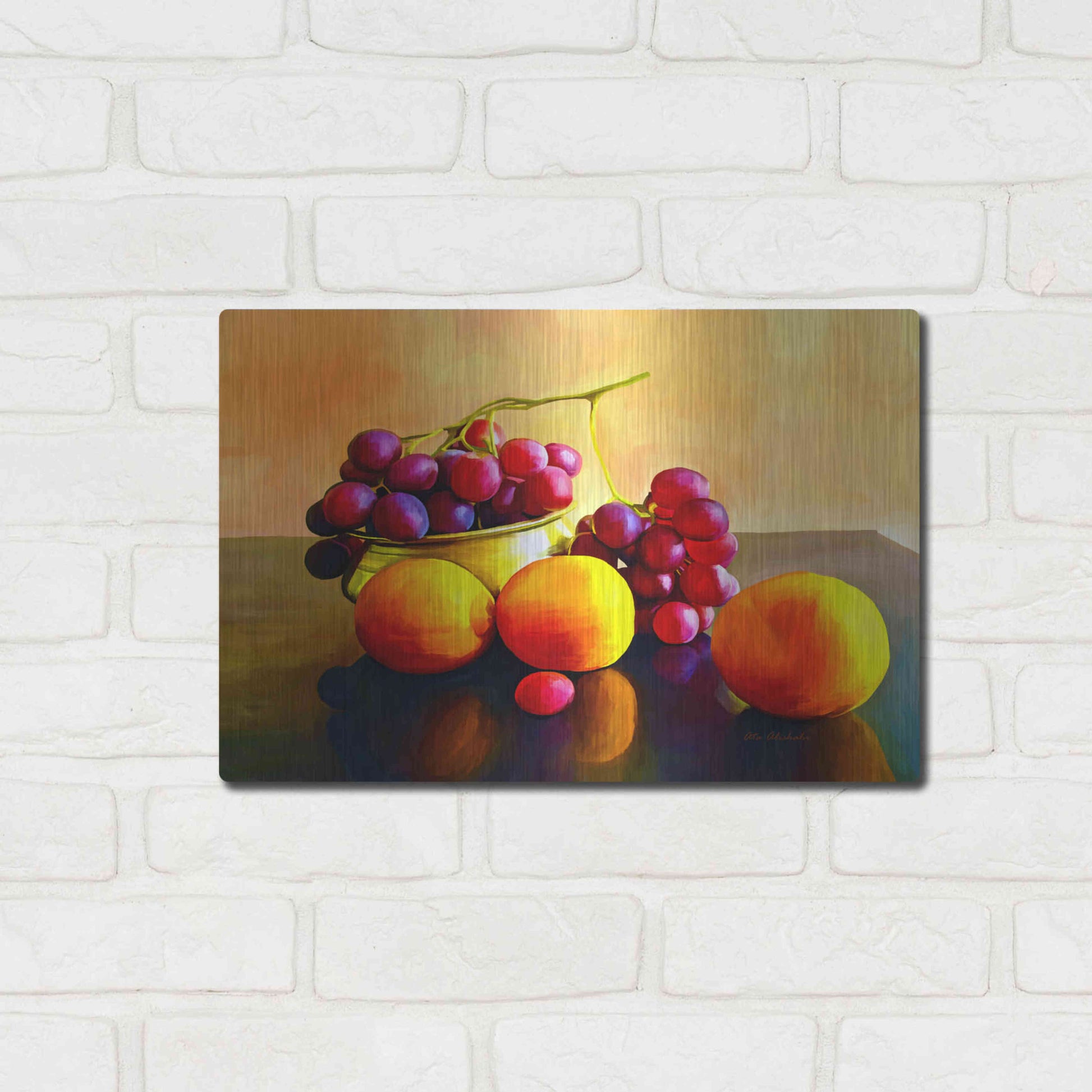 Luxe Metal Art 'Fruits' by Ata Alishahi, Metal Wall Art,16x12