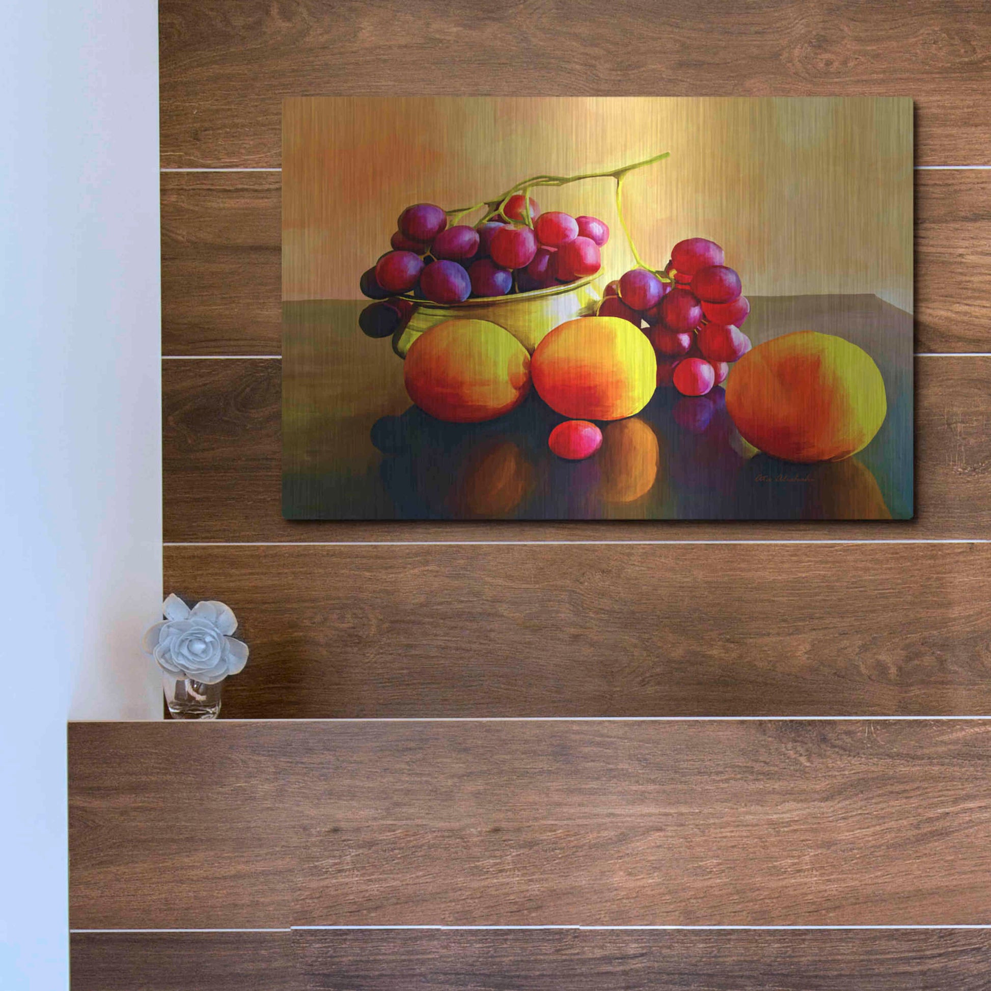 Luxe Metal Art 'Fruits' by Ata Alishahi, Metal Wall Art,16x12