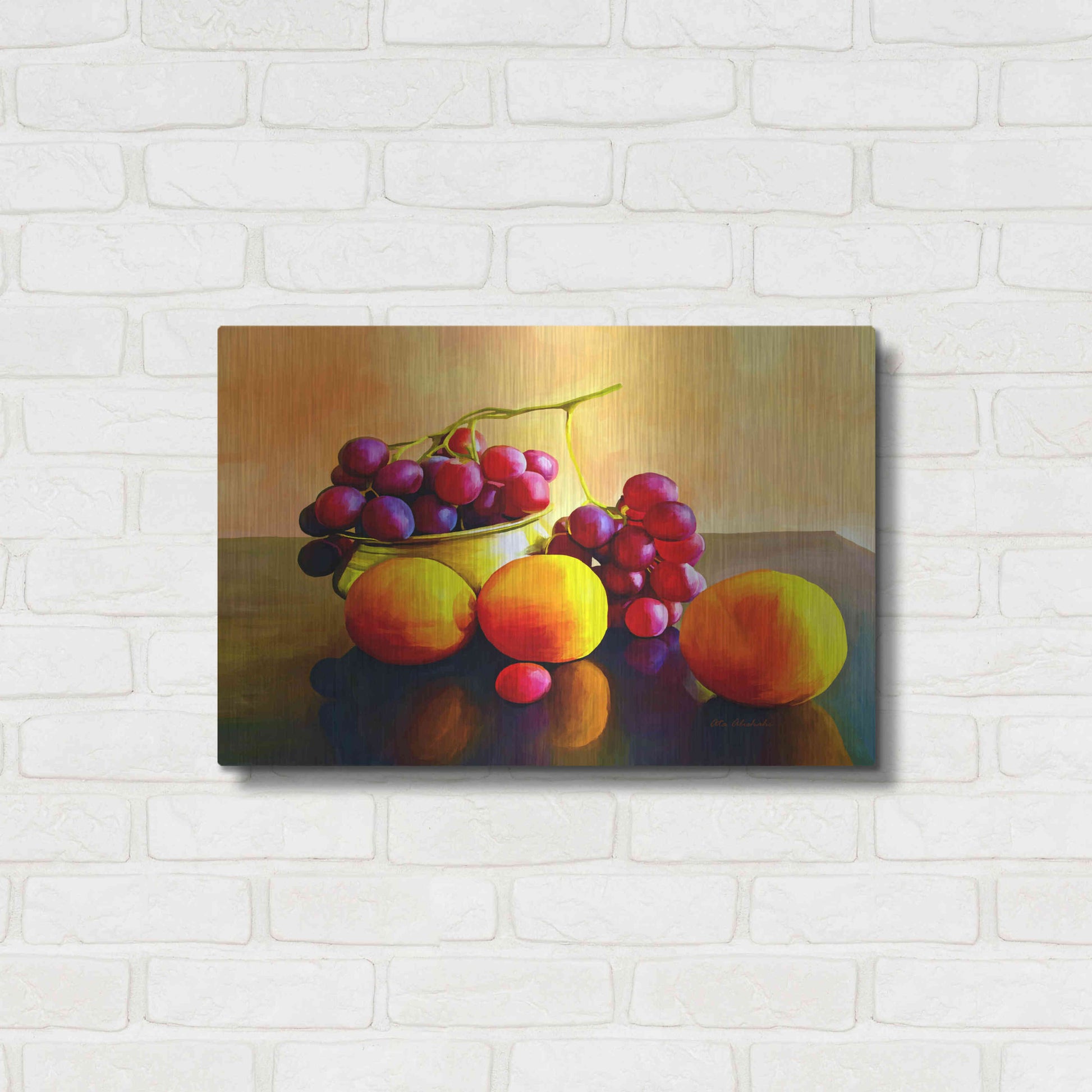 Luxe Metal Art 'Fruits' by Ata Alishahi, Metal Wall Art,24x16