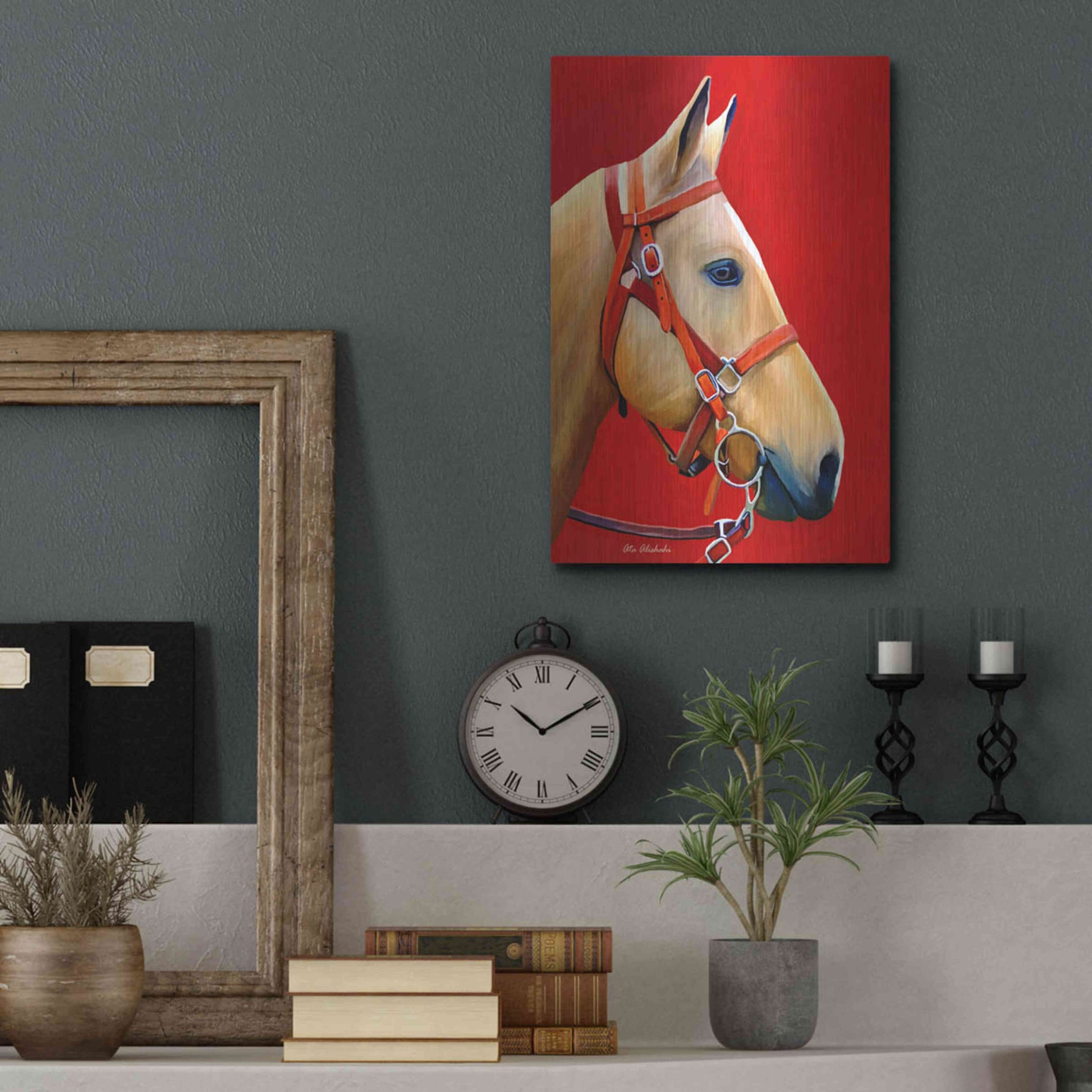 Luxe Metal Art 'Horse Portrait' by Ata Alishahi, Metal Wall Art,12x16