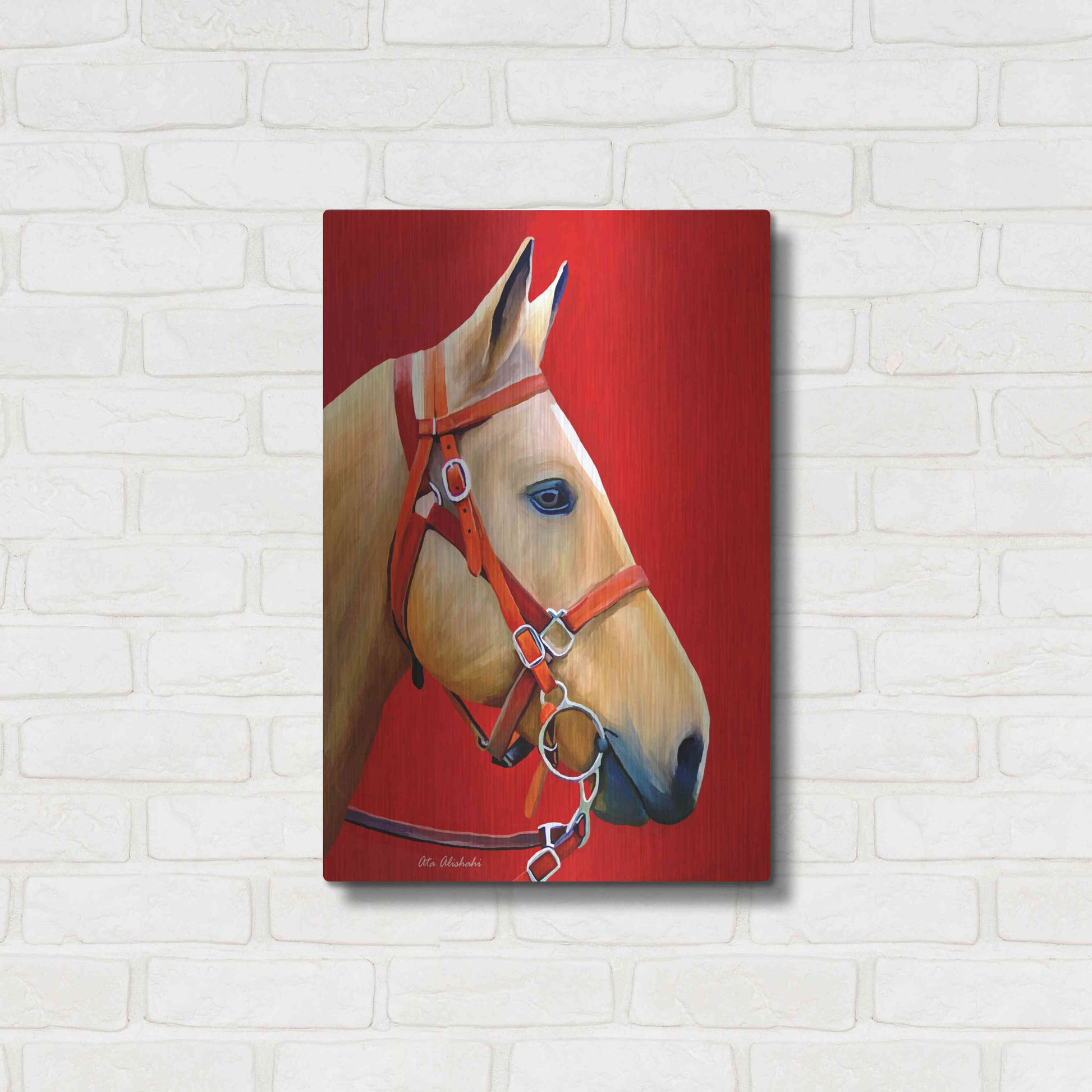 Luxe Metal Art 'Horse Portrait' by Ata Alishahi, Metal Wall Art,16x24