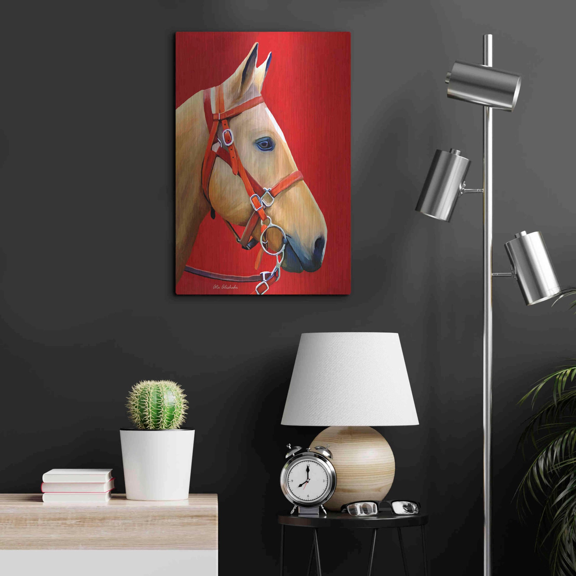 Luxe Metal Art 'Horse Portrait' by Ata Alishahi, Metal Wall Art,16x24