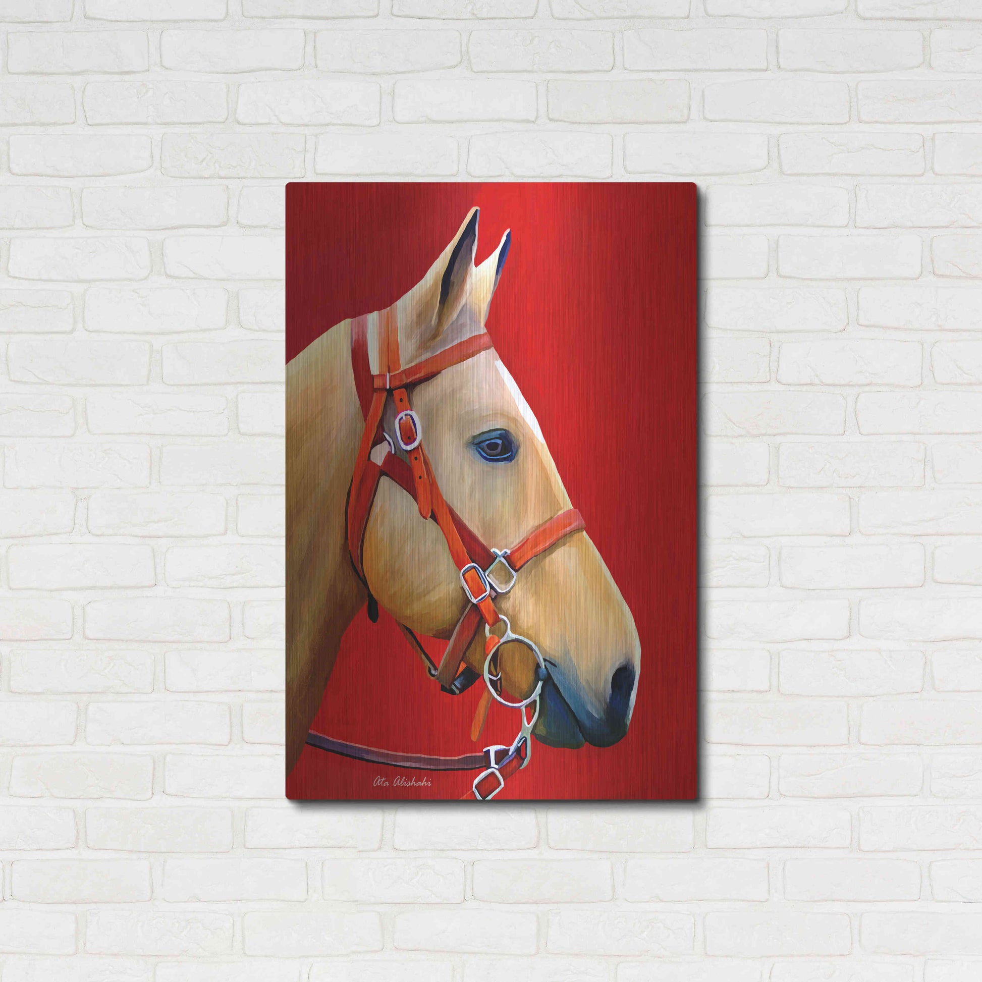 Luxe Metal Art 'Horse Portrait' by Ata Alishahi, Metal Wall Art,24x36