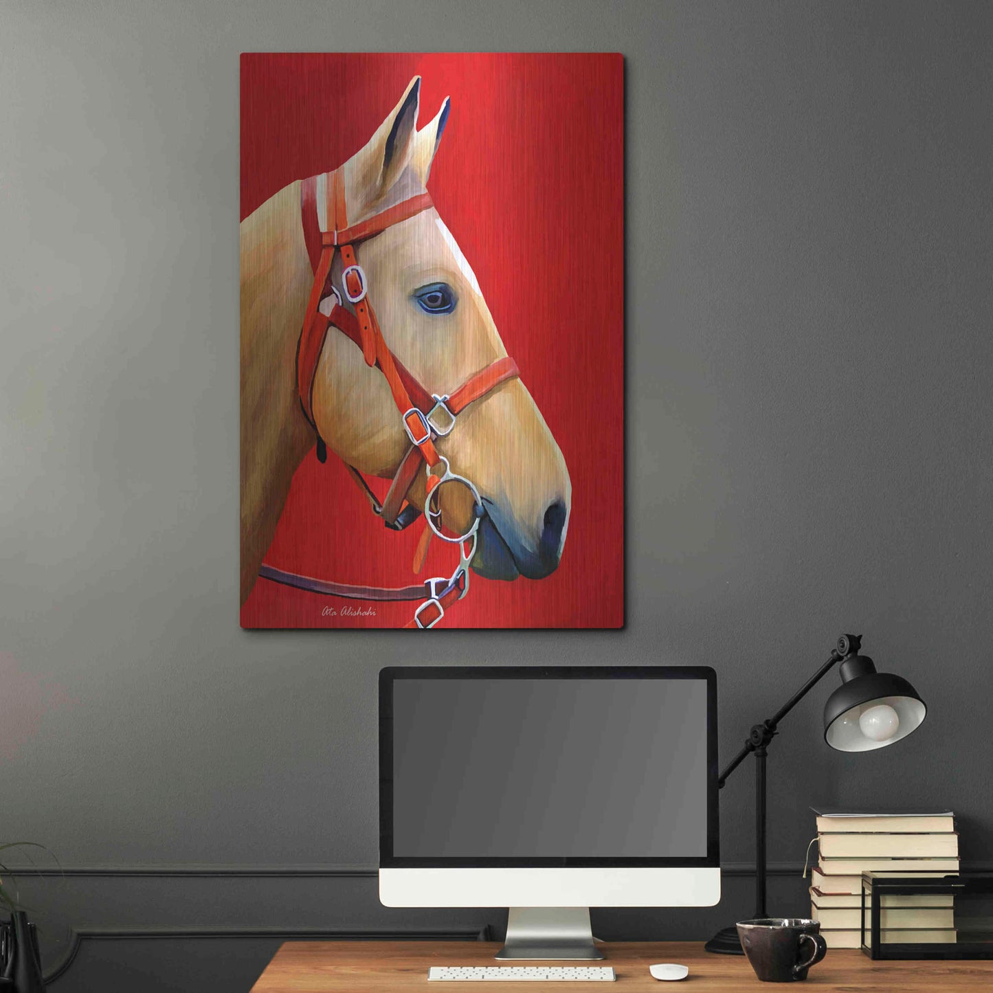 Luxe Metal Art 'Horse Portrait' by Ata Alishahi, Metal Wall Art,24x36