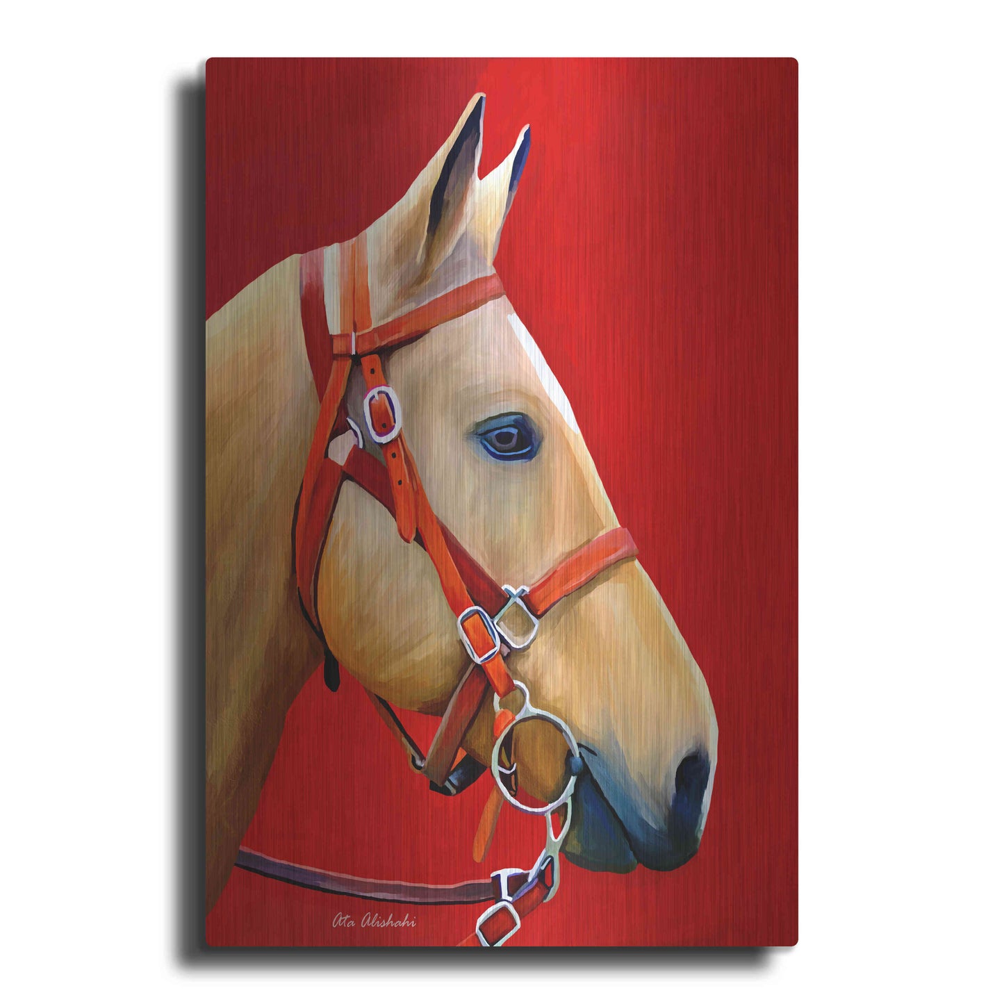 Luxe Metal Art 'Horse Portrait' by Ata Alishahi, Metal Wall Art