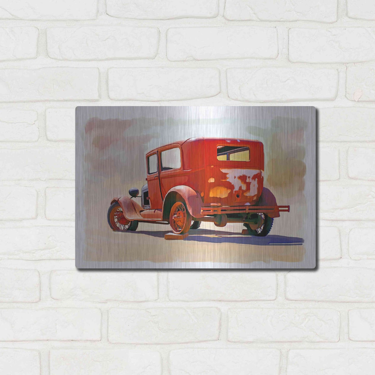 Luxe Metal Art 'Old Car' by Ata Alishahi, Metal Wall Art,16x12