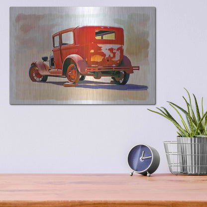 Luxe Metal Art 'Old Car' by Ata Alishahi, Metal Wall Art,16x12