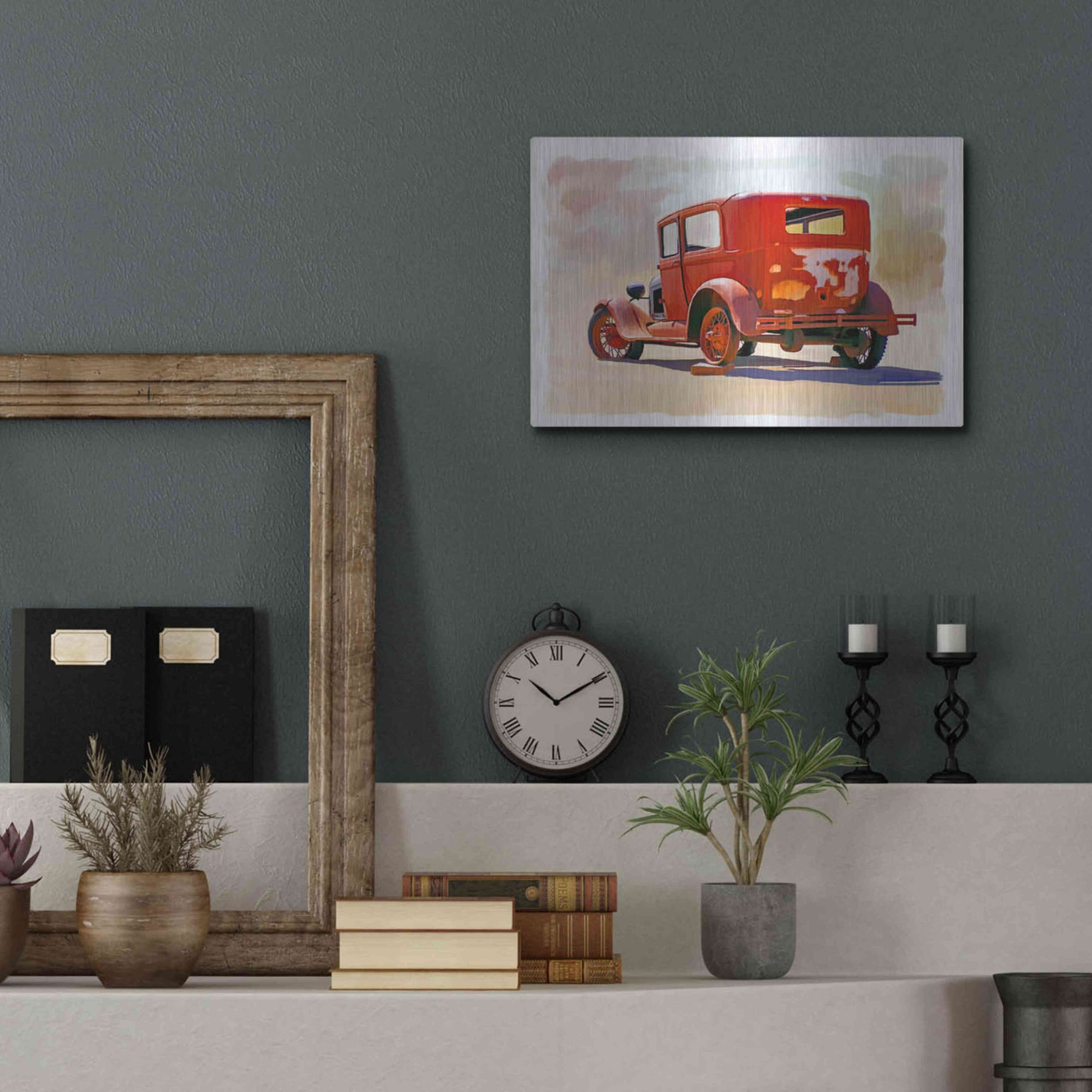 Luxe Metal Art 'Old Car' by Ata Alishahi, Metal Wall Art,16x12