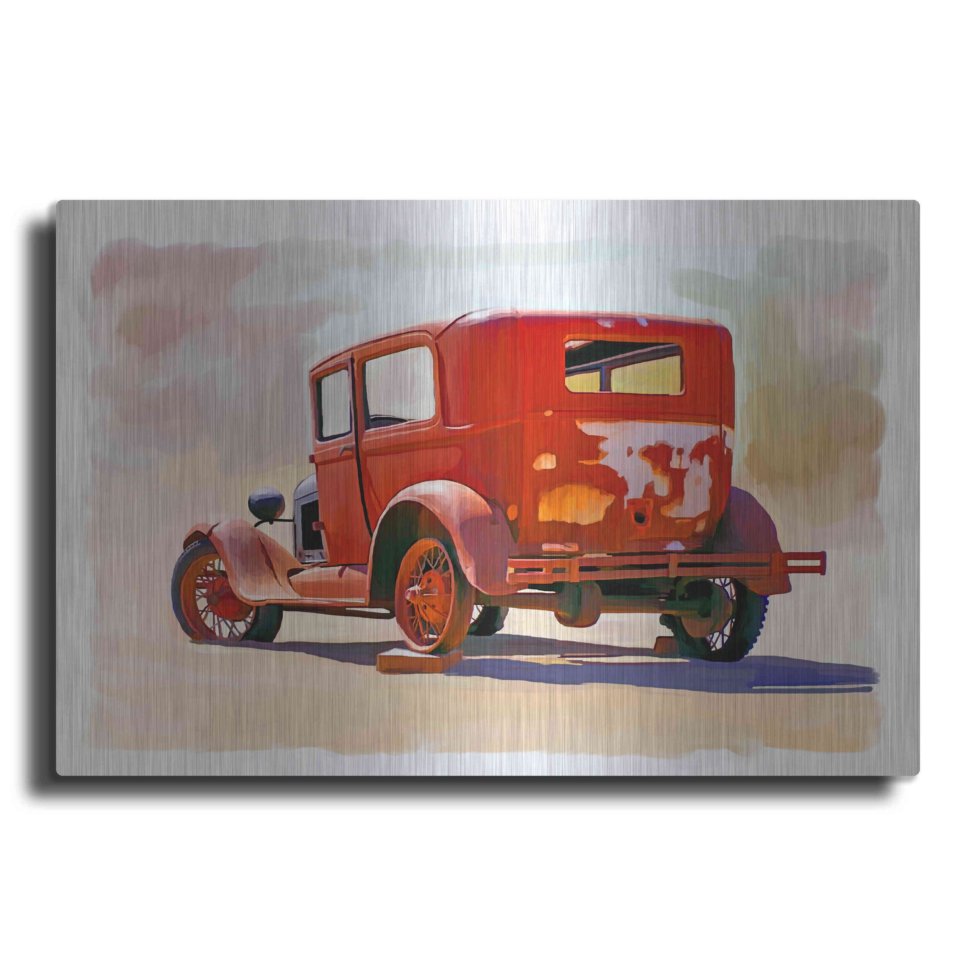 Luxe Metal Art 'Old Car' by Ata Alishahi, Metal Wall Art