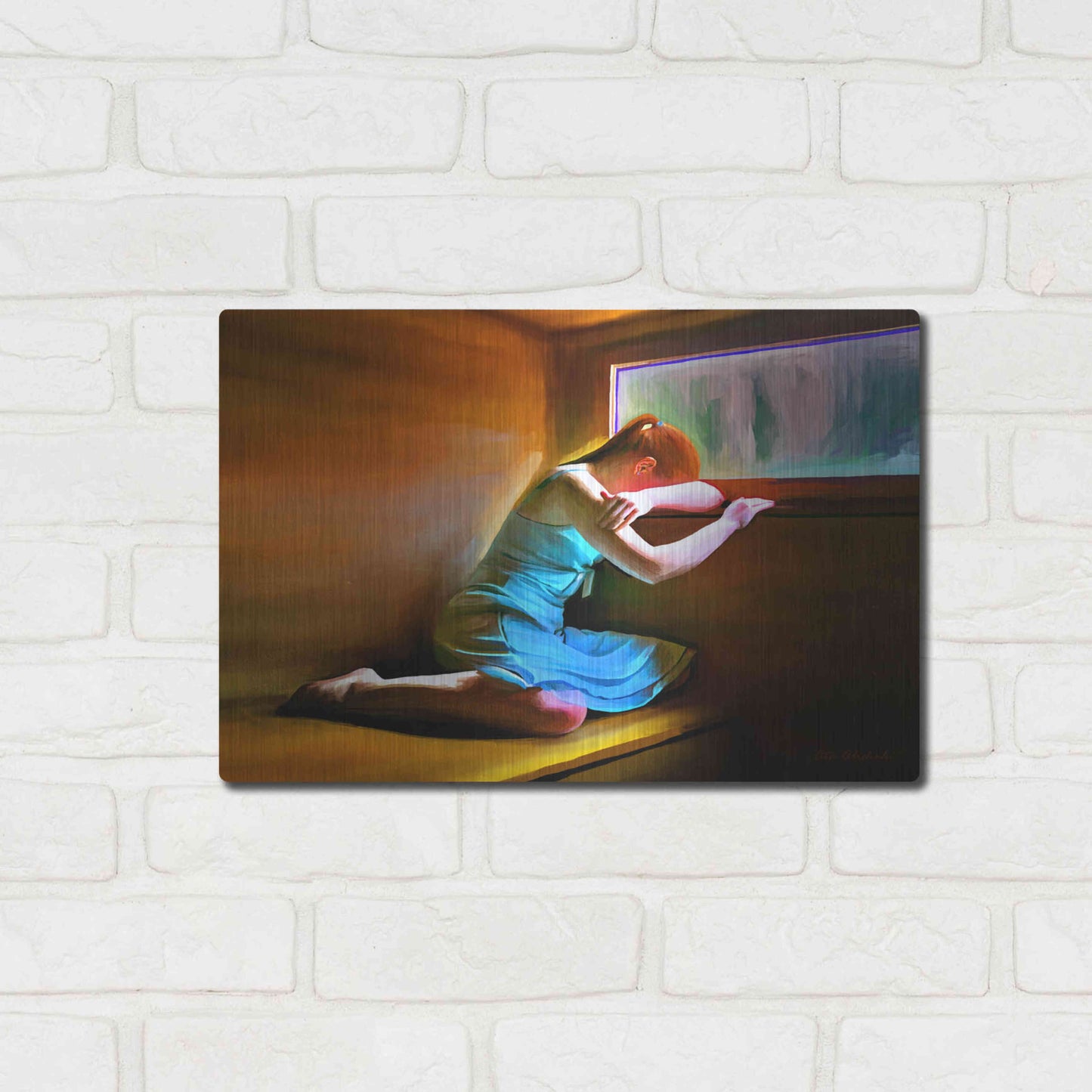 Luxe Metal Art 'Sad Girl' by Ata Alishahi, Metal Wall Art,16x12