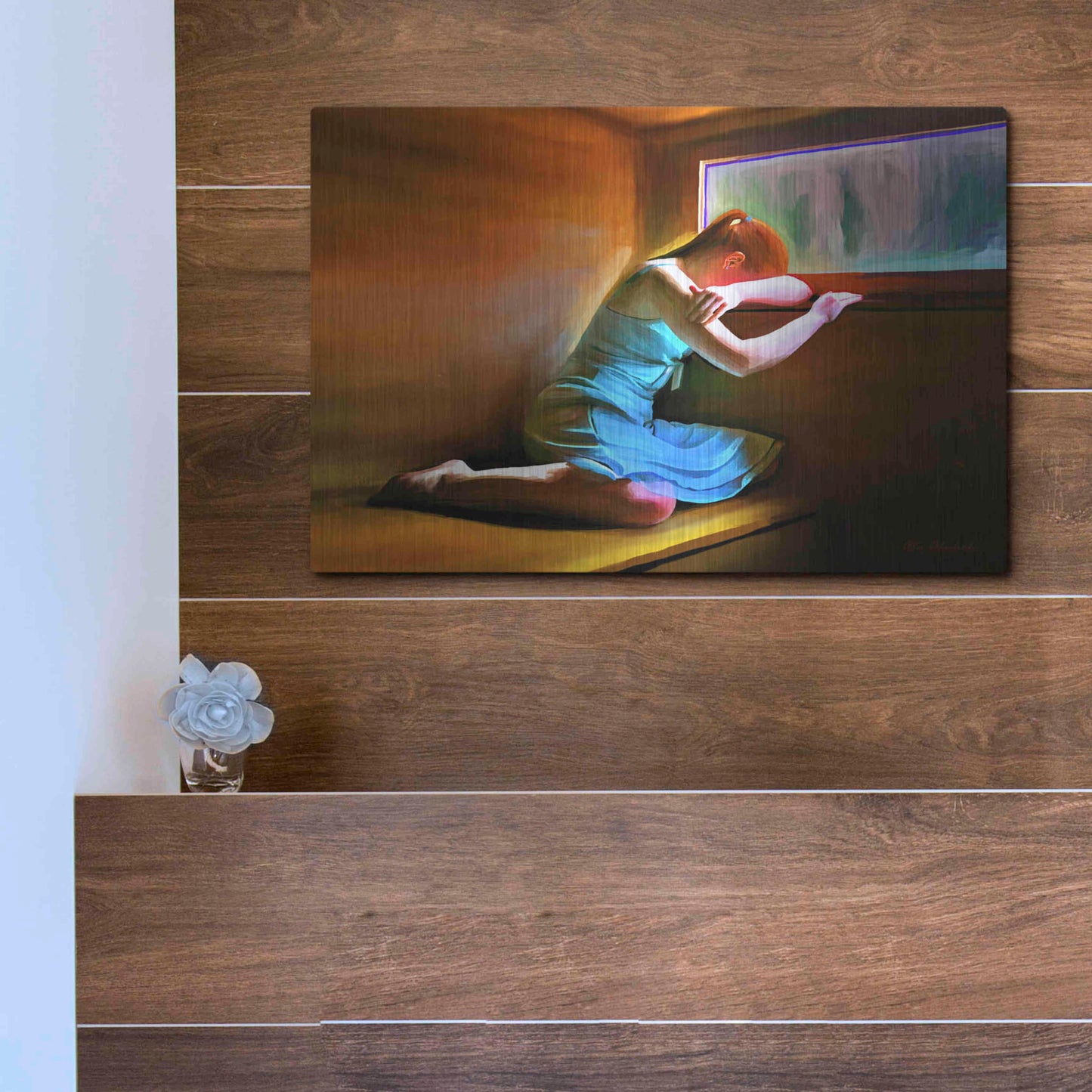 Luxe Metal Art 'Sad Girl' by Ata Alishahi, Metal Wall Art,16x12