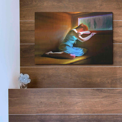 Luxe Metal Art 'Sad Girl' by Ata Alishahi, Metal Wall Art,16x12