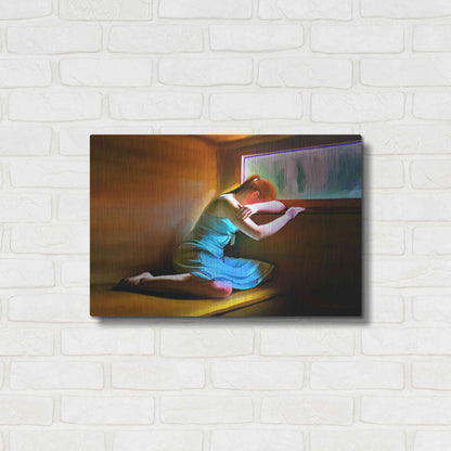 Luxe Metal Art 'Sad Girl' by Ata Alishahi, Metal Wall Art,24x16