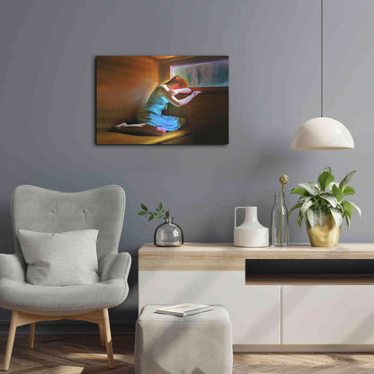 Luxe Metal Art 'Sad Girl' by Ata Alishahi, Metal Wall Art,24x16