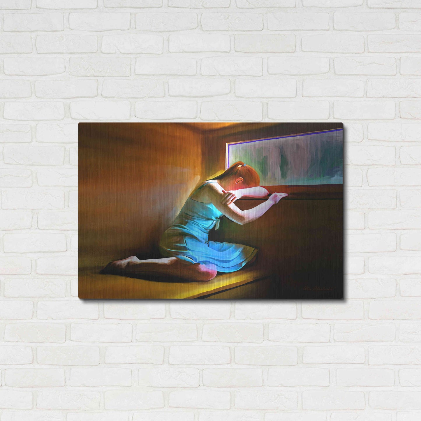 Luxe Metal Art 'Sad Girl' by Ata Alishahi, Metal Wall Art,36x24