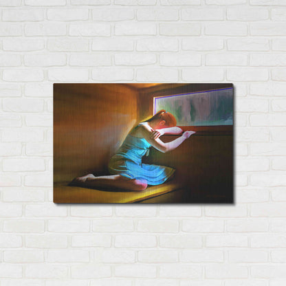 Luxe Metal Art 'Sad Girl' by Ata Alishahi, Metal Wall Art,36x24