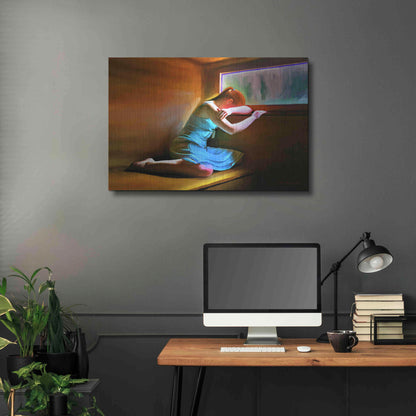Luxe Metal Art 'Sad Girl' by Ata Alishahi, Metal Wall Art,36x24