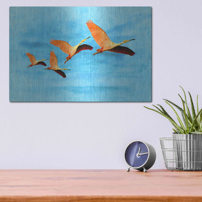 Luxe Metal Art 'Blue Bird 2A2' by Ata Alishahi, Metal Wall Art,16x12